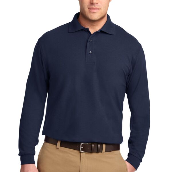 Tall Silk Touch Long Sleeve Polo Thumbnail