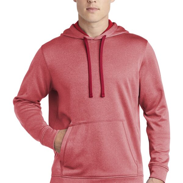 Adult PosiCharge ® Sport Wick ® Heather Fleece Hooded Pullover Thumbnail